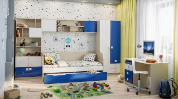 Детская комната Скай Люкс (Синий/Белый/корпус Клен) в Славгороде - slavgorod.mebel54.com | фото