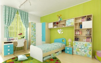 Детская комната Твит (Белый/Зеленый/корпус Клен) в Славгороде - slavgorod.mebel54.com | фото