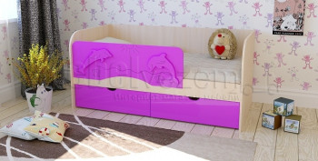 Друзья Кровать детская 2 ящика 1.8 Фиолетовый глянец в Славгороде - slavgorod.mebel54.com | фото