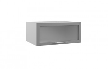 Гарда ГПГС 800 шкаф верхний горизонтальный глубокий со стеклом (Белый Эмалит/корпус Серый) в Славгороде - slavgorod.mebel54.com | фото