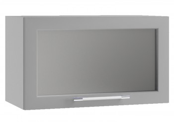 Гарда ПГС 600 шкаф верхний горизонтальный со стеклом (Белый Эмалит/корпус Серый) в Славгороде - slavgorod.mebel54.com | фото