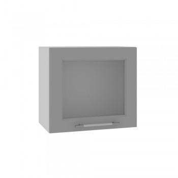 Гарда ВПГС 500 шкаф верхний горизонтальный со стеклом высокий (Белый Эмалит/корпус Серый) в Славгороде - slavgorod.mebel54.com | фото