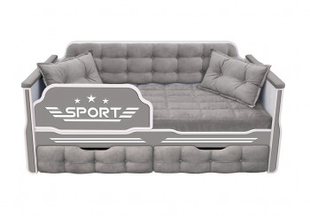 Кровать 160 серии Спорт 2 ящика 45 Серый (подушки) в Славгороде - slavgorod.mebel54.com | фото