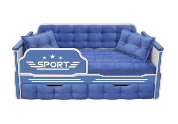 Кровать 160 серии Спорт 2 ящика 85 Синий (подушки) в Славгороде - slavgorod.mebel54.com | фото