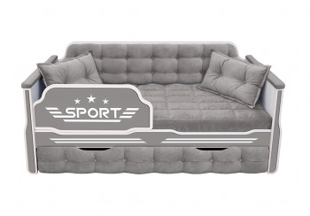 Кровать 170 серии Спорт 1 ящик 45 Серый (подушки) в Славгороде - slavgorod.mebel54.com | фото