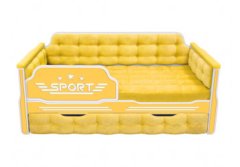Кровать 170 серии Спорт 1 ящик 74 Жёлтый (мягкие боковые накладки) в Славгороде - slavgorod.mebel54.com | фото