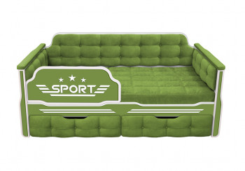 Кровать 170 серии Спорт 2 ящика 76 Зелёный (мягкие боковые накладки) в Славгороде - slavgorod.mebel54.com | фото