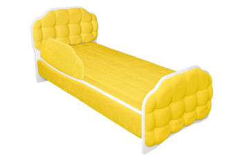 Кровать 180 Атлет 74 жёлтый (мягкий бортик) в Славгороде - slavgorod.mebel54.com | фото