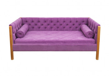 Кровать 180 серии Леди  32 Фиолетовый (подушка валик) в Славгороде - slavgorod.mebel54.com | фото