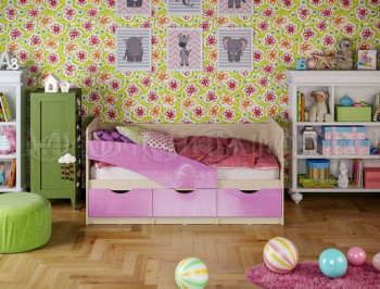 Кровать Бабочки 1,6м (Сиреневый металлик) в Славгороде - slavgorod.mebel54.com | фото