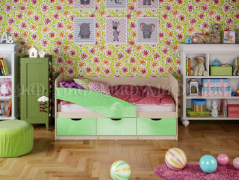 Кровать Бабочки 2,0м (Салатовый металлик) в Славгороде - slavgorod.mebel54.com | фото