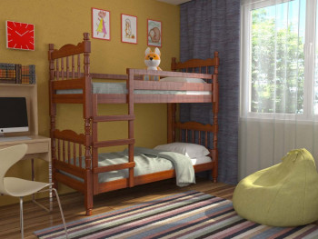 Кровать двухъярусная Соня из массива сосны 800*1890 Орех в Славгороде - slavgorod.mebel54.com | фото
