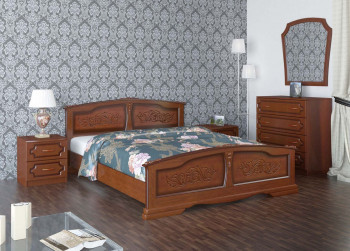 Кровать Елена из массива сосны 1200*2000 Орех в Славгороде - slavgorod.mebel54.com | фото
