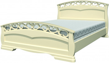 Кровать Грация-1 из массива сосны 1400*2000 Слоновая кость в Славгороде - slavgorod.mebel54.com | фото
