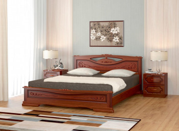 Кровать Карина-7 из массива сосны 1400*2000 Орех в Славгороде - slavgorod.mebel54.com | фото