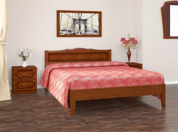 Кровать Карина-7 из массива сосны 1600*2000 Орех в Славгороде - slavgorod.mebel54.com | фото