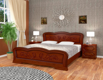 Кровать Карина-8 из массива сосны 1200*2000 Орех в Славгороде - slavgorod.mebel54.com | фото