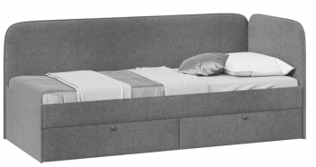 Кровать «Молли» с мягкой обивкой (900) тип 1 (Микровелюр Scandi Graphite 22) в Славгороде - slavgorod.mebel54.com | фото