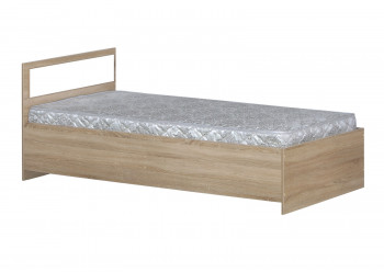 Кровать одинарная 900-2 без матраса (прямые спинки) Дуб Сонома в Славгороде - slavgorod.mebel54.com | фото