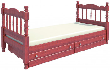 Кровать одинарная Аленка из массива сосны 800*1890 Орех в Славгороде - slavgorod.mebel54.com | фото