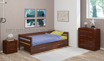 Кровать одинарная ГЛОРИЯ из массива сосны  900*2000 (Орех) в Славгороде - slavgorod.mebel54.com | фото