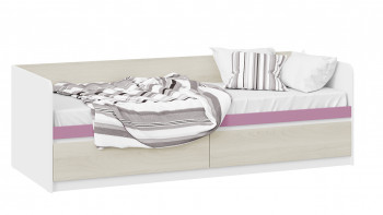 Кровать «Сканди» с 2 ящиками Дуб Гарден/Белый/Лиловый в Славгороде - slavgorod.mebel54.com | фото