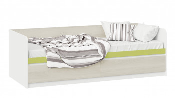 Кровать «Сканди» с 2 ящиками Дуб Гарден/Белый/Зеленый в Славгороде - slavgorod.mebel54.com | фото