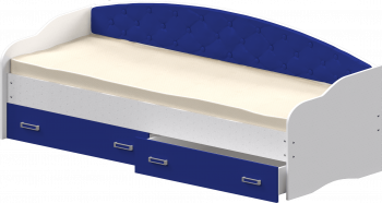 Кровать Софа-7 с мягкой спинкой (800х1900) Белый/Синий в Славгороде - slavgorod.mebel54.com | фото