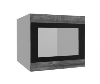 Лофт ВПГСФ 500 шкаф верхний горизонтальный со стеклом высокий с фотопечатью (Дуб бурый/корпус Серый) в Славгороде - slavgorod.mebel54.com | фото