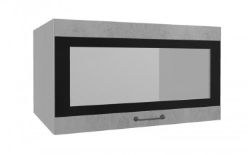 Лофт ВПГСФ 800 шкаф верхний горизонтальный со стеклом высокий с фотопечатью (Бетон светлый/корпус Серый) в Славгороде - slavgorod.mebel54.com | фото