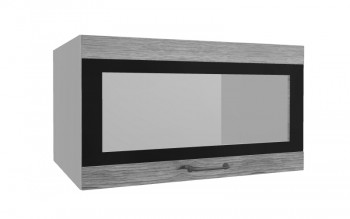 Лофт ВПГСФ 800 шкаф верхний горизонтальный со стеклом высокий с фотопечатью (Дуб майский/корпус Серый) в Славгороде - slavgorod.mebel54.com | фото