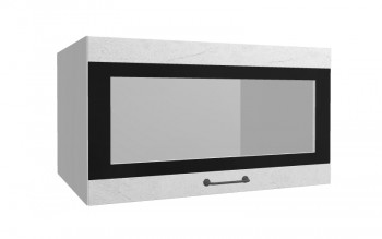 Лофт ВПГСФ 800 шкаф верхний горизонтальный со стеклом высокий с фотопечатью (Штукатурка белая/корпус Серый) в Славгороде - slavgorod.mebel54.com | фото
