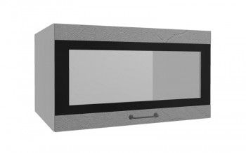 Лофт ВПГСФ 800 шкаф верхний горизонтальный со стеклом высокий с фотопечатью (Штукатурка серая/корпус Серый) в Славгороде - slavgorod.mebel54.com | фото