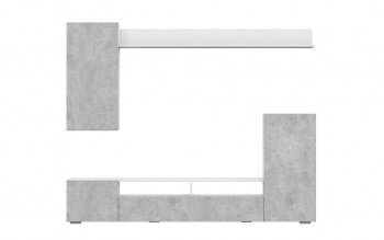 Мебель для гостиной МГС 4 (Белый/Цемент светлый) в Славгороде - slavgorod.mebel54.com | фото
