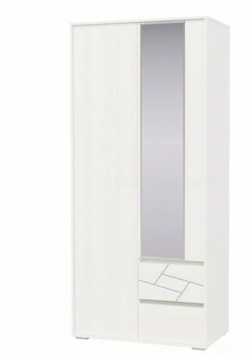 Шкаф 2-х дверный с ящиками Аделина 1000 Рамух белый в Славгороде - slavgorod.mebel54.com | фото