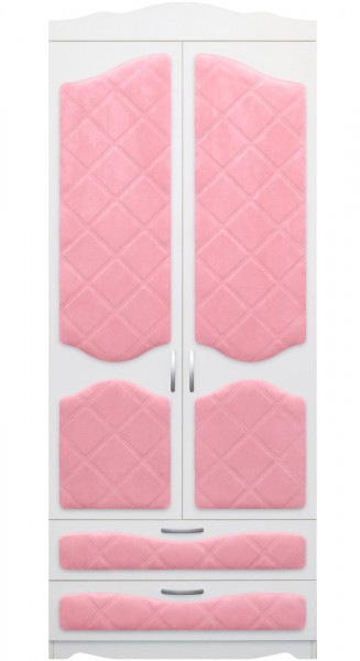 Шкаф 2-х створчатый с ящиками серии Иллюзия 36 Светло-розовый в Славгороде - slavgorod.mebel54.com | фото