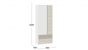 Шкаф для одежды комбинированный «Сканди» Дуб Гарден/Белый/Глиняный серый в Славгороде - slavgorod.mebel54.com | фото