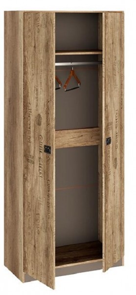 Шкаф для одежды «Пилигрим» (Дуб Каньон светлый, Фон серый) в Славгороде - slavgorod.mebel54.com | фото