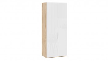 Шкаф для одежды с 2 глухими дверями «Эмбер» Яблоня Беллуно/Белый глянец в Славгороде - slavgorod.mebel54.com | фото