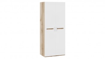 Шкаф для одежды с 2-мя дверями «Фьюжн» Дуб Делано/Белый глянец в Славгороде - slavgorod.mebel54.com | фото