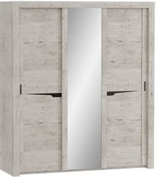 Шкаф трехдверный Соренто с раздвижными дверями Дуб бонифаций/Кофе структурный матовый в Славгороде - slavgorod.mebel54.com | фото