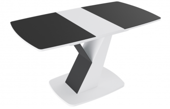 Стол обеденный «Гарда» Тип 1 (Белый/Стекло матовое черный графит) в Славгороде - slavgorod.mebel54.com | фото