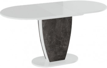 Стол обеденный «Монреаль» Тип 1 (Белый глянец/Моод темный) в Славгороде - slavgorod.mebel54.com | фото