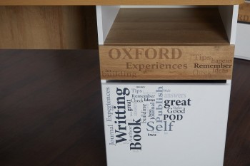 Стол с ящиками «Оксфорд» (Ривьера/Белый с рисунком) в Славгороде - slavgorod.mebel54.com | фото