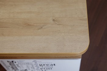 Стол угловой с ящиками «Оксфорд» (Ривьера/Белый с рисунком) в Славгороде - slavgorod.mebel54.com | фото